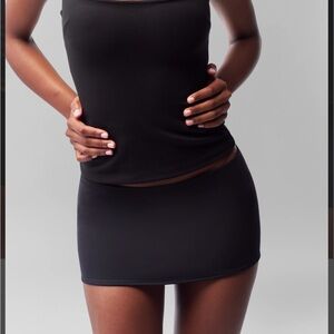 Guizio micro mini stretch skirt in black